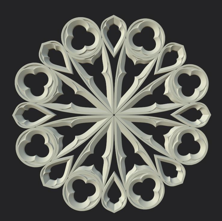 Gothic ornaments 46 Low-poly 3D model_11