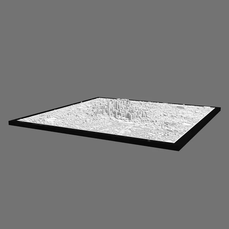 3D Los Angeles 3D Map city Art Landmark Los Angeles Skyline  3D print model_0