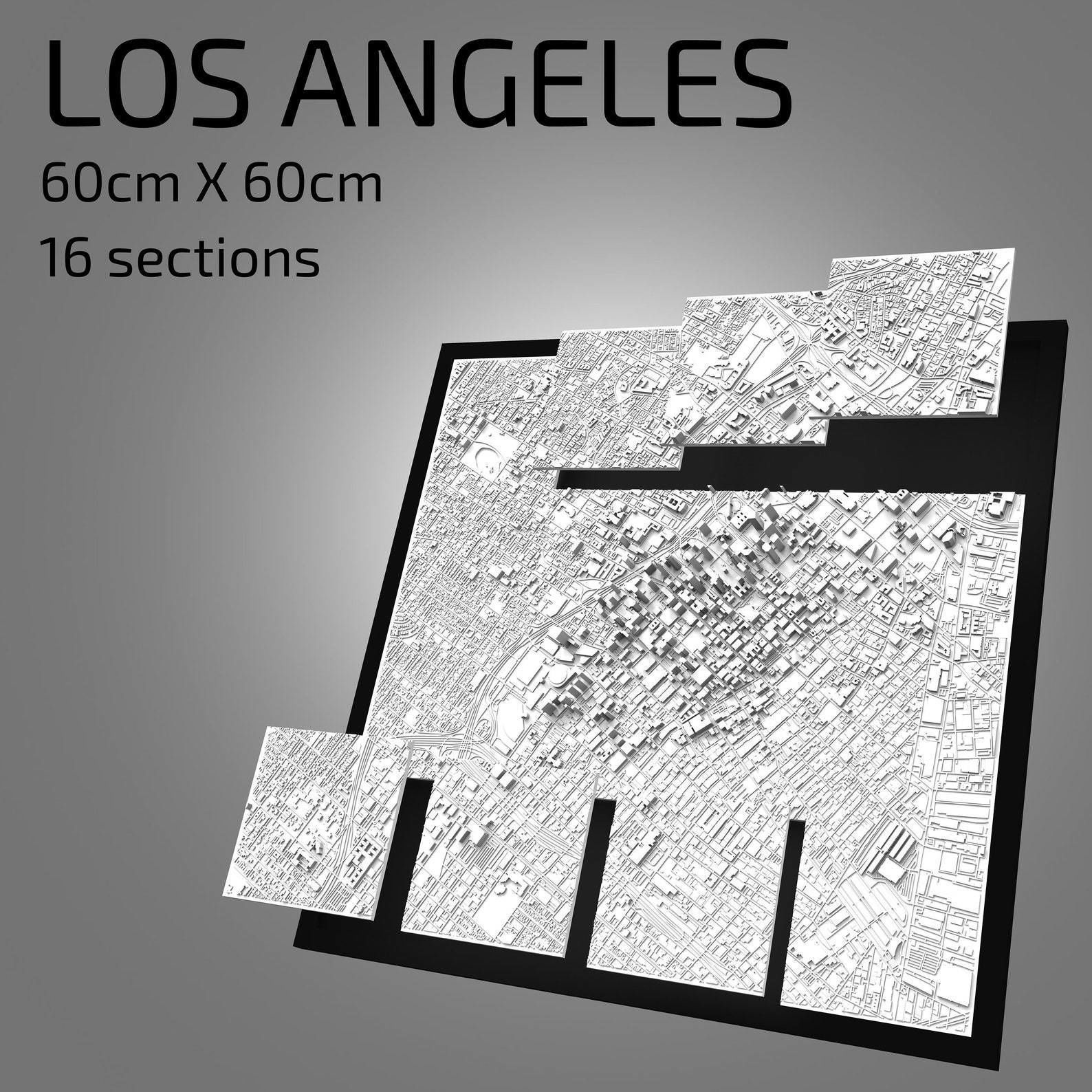 3D Los Angeles 3D Map city Art Landmark Los Angeles Skyline  3D print model_1