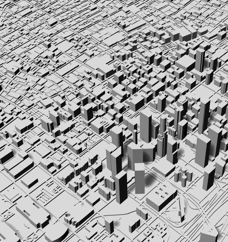 3D Los Angeles 3D Map city Art Landmark Los Angeles Skyline  3D print model_4