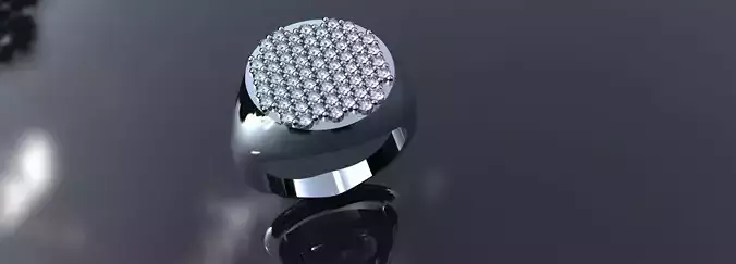 Diamond Signet Ring Size 9 Round Gold Silver Platinum Jewelry