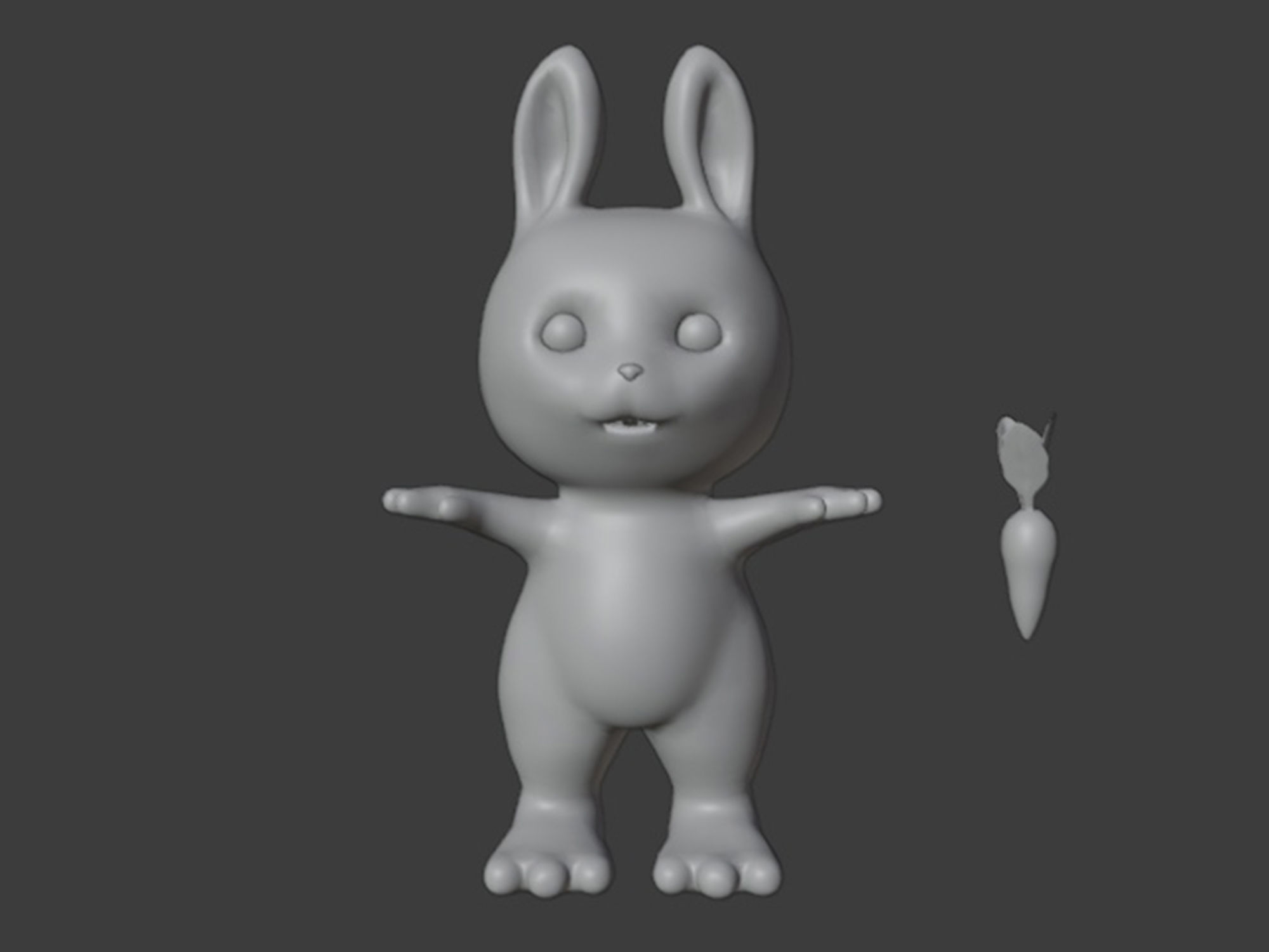 Rabbit and carrot Low-poly 3D model_20