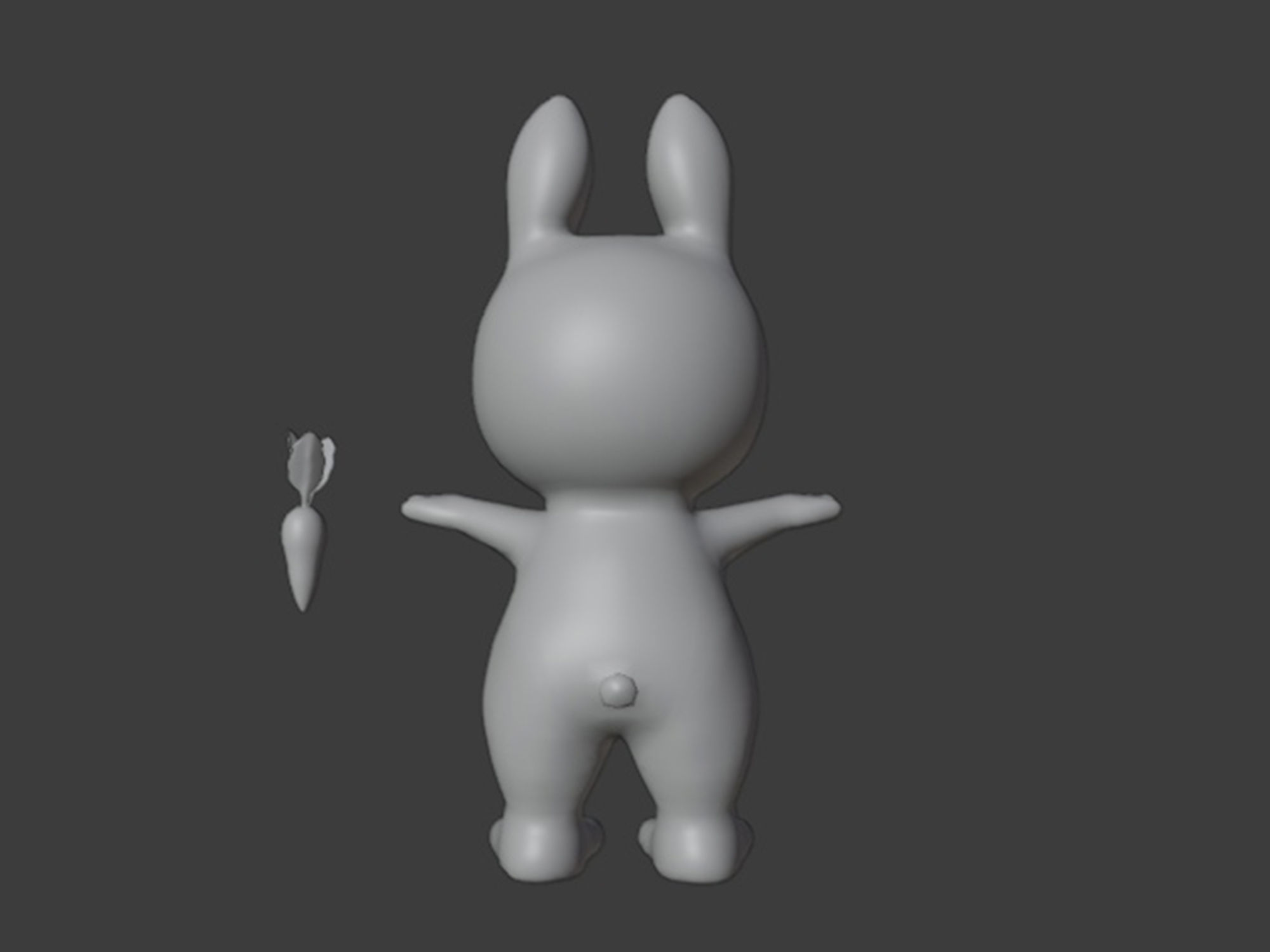 Rabbit and carrot Low-poly 3D model_21