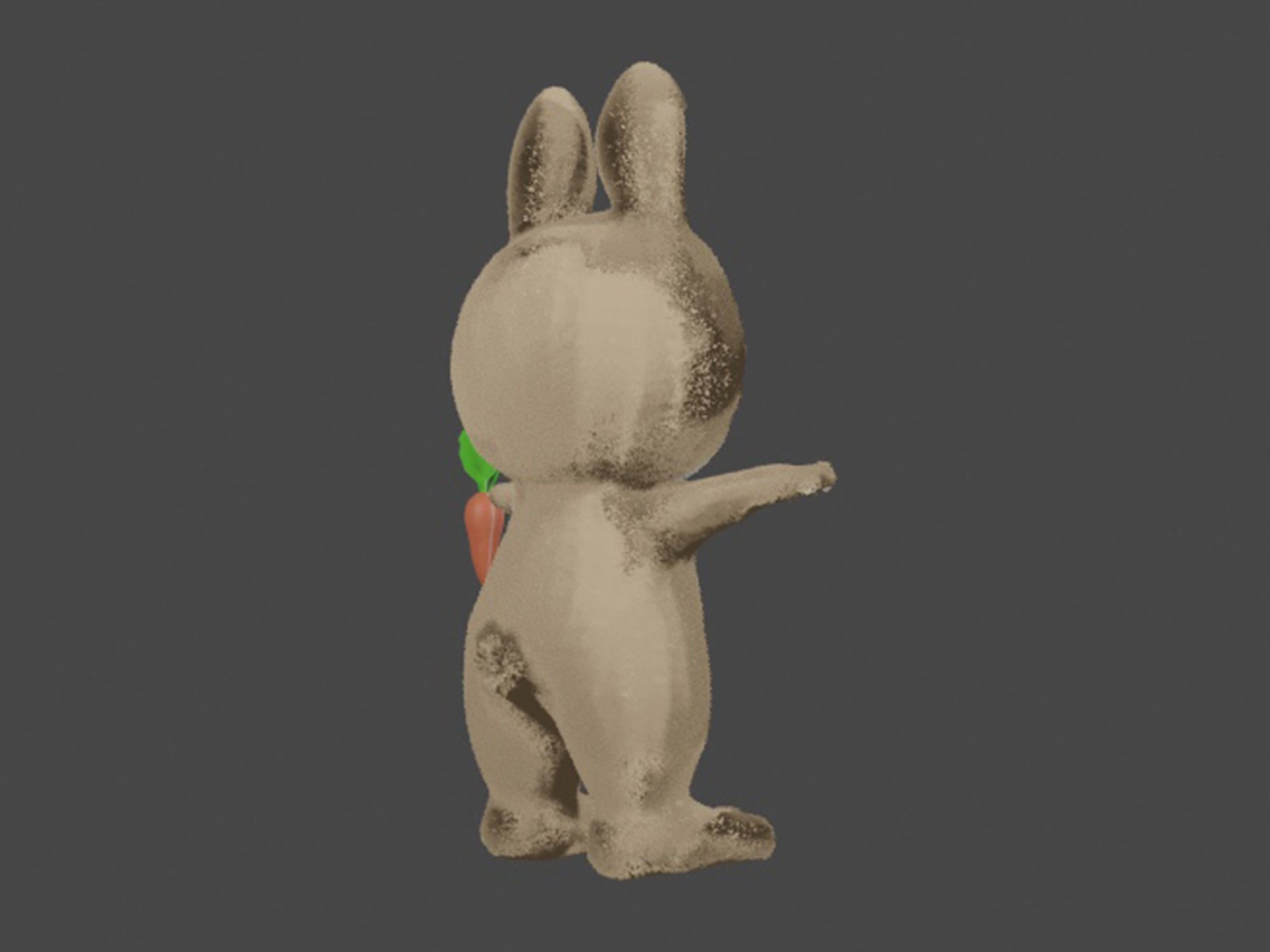Rabbit and carrot Low-poly 3D model_17
