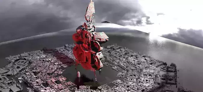 Sci fi City Jet pack Base