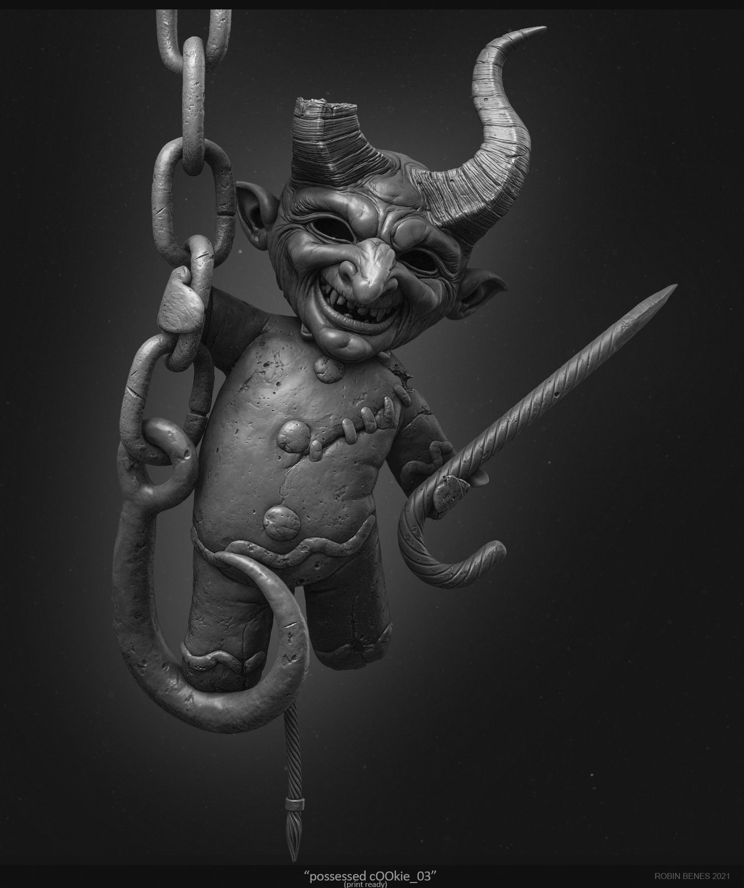 poSSessed cookie V2 - 3Dprint 3D print model_3