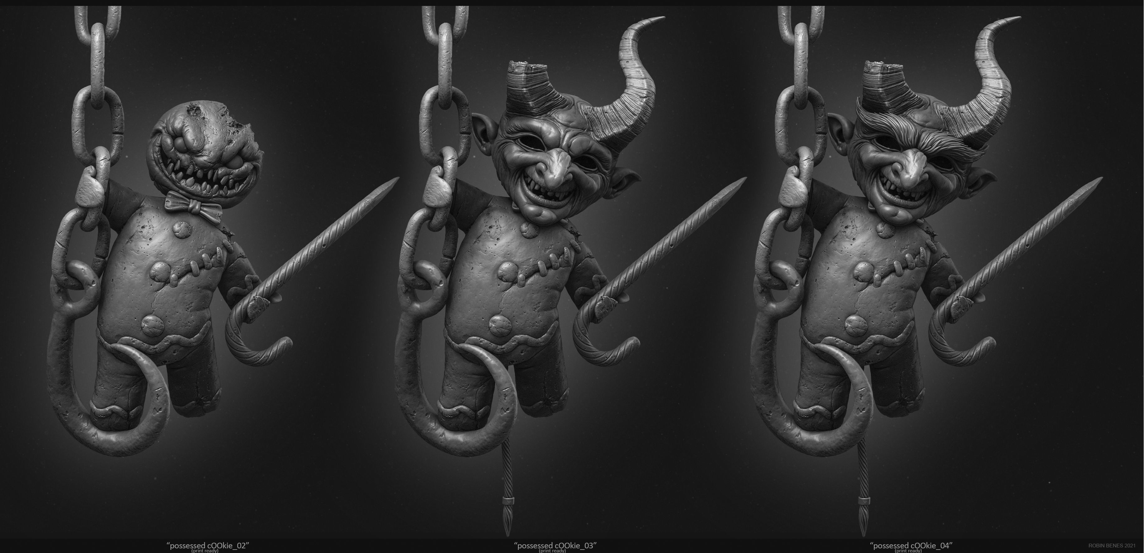 poSSessed cookie V2 - 3Dprint 3D print model_1