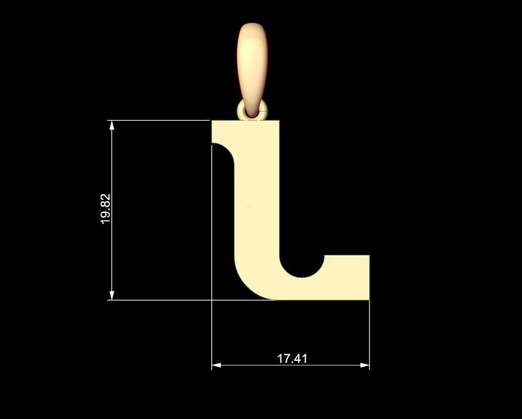 Initial Letters Pendant Cempaka Reguler L 3D print model_4