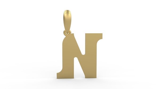 Initial Letters Pendant Cempaka Reguler N 3D print model