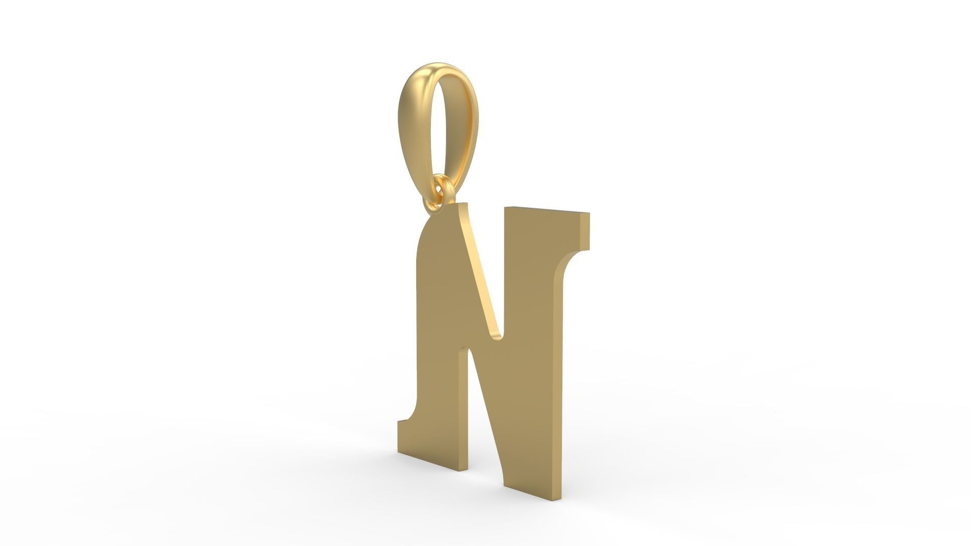 Initial Letters Pendant Cempaka Reguler N 3D print model_1