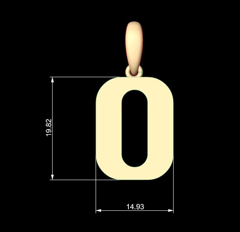 Initial Letters Pendant Cempaka Reguler O 3D print model_4