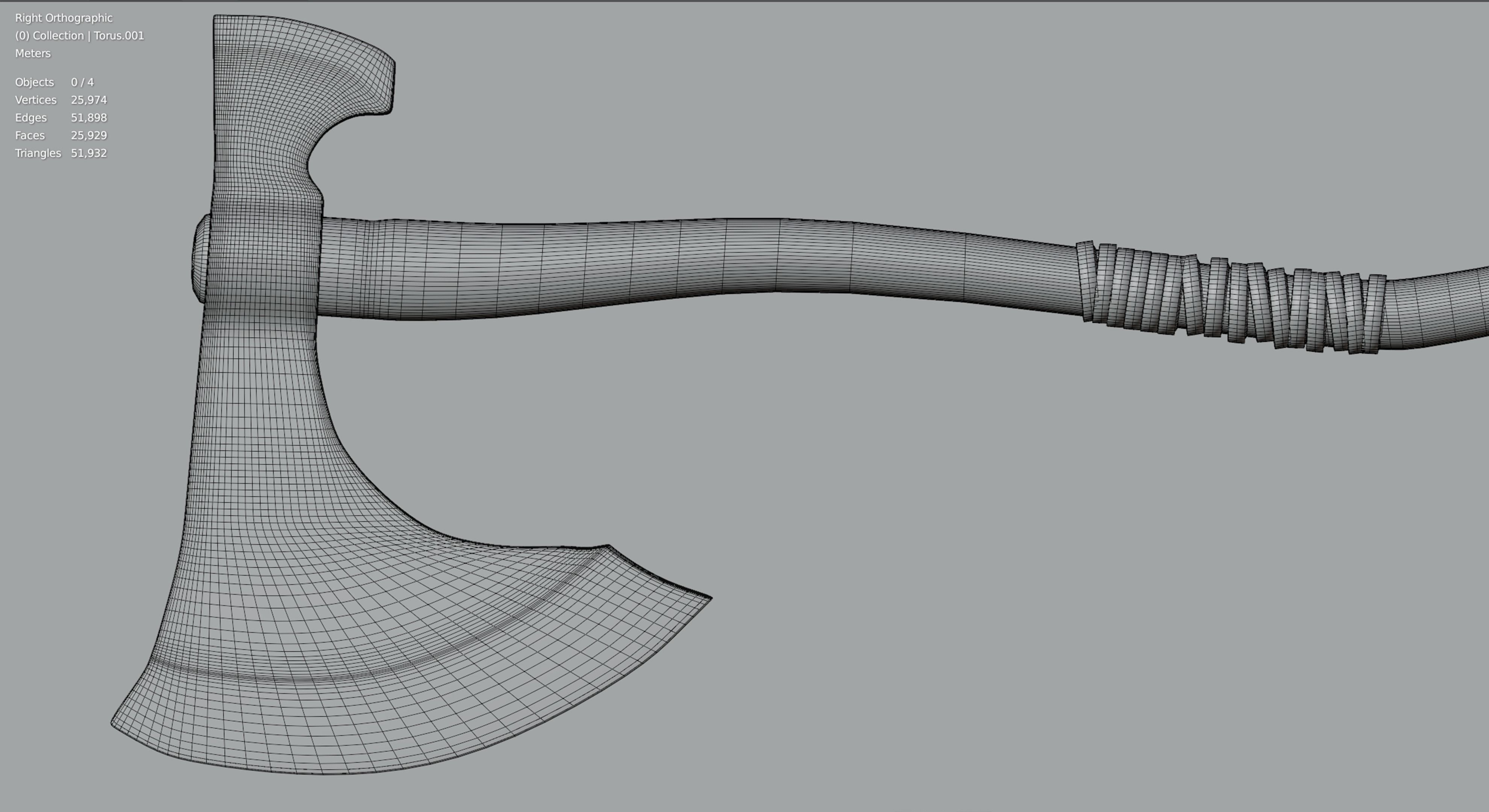  Viking Axe Low-poly 3D model_30