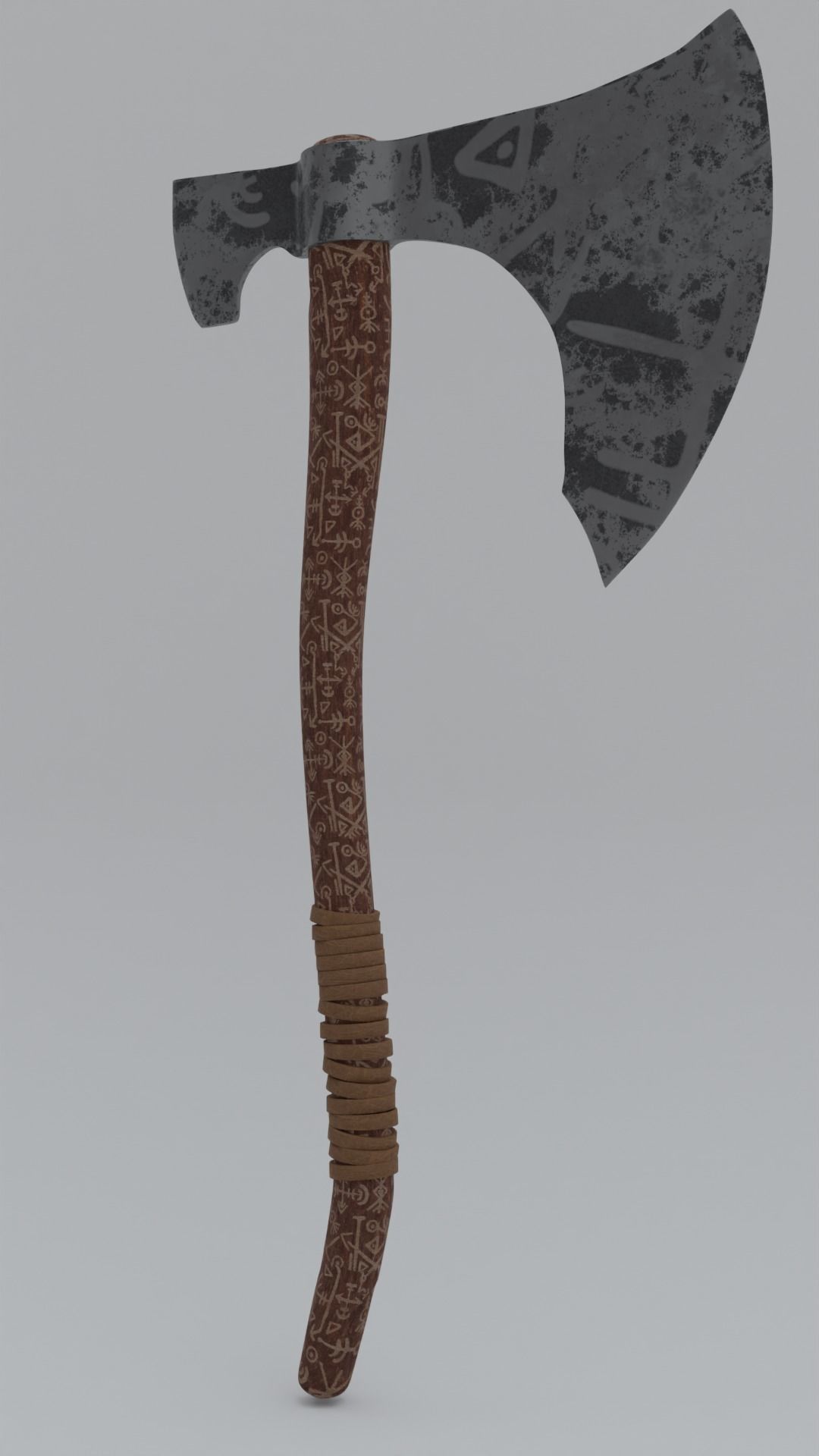  Viking Axe Low-poly 3D model_2