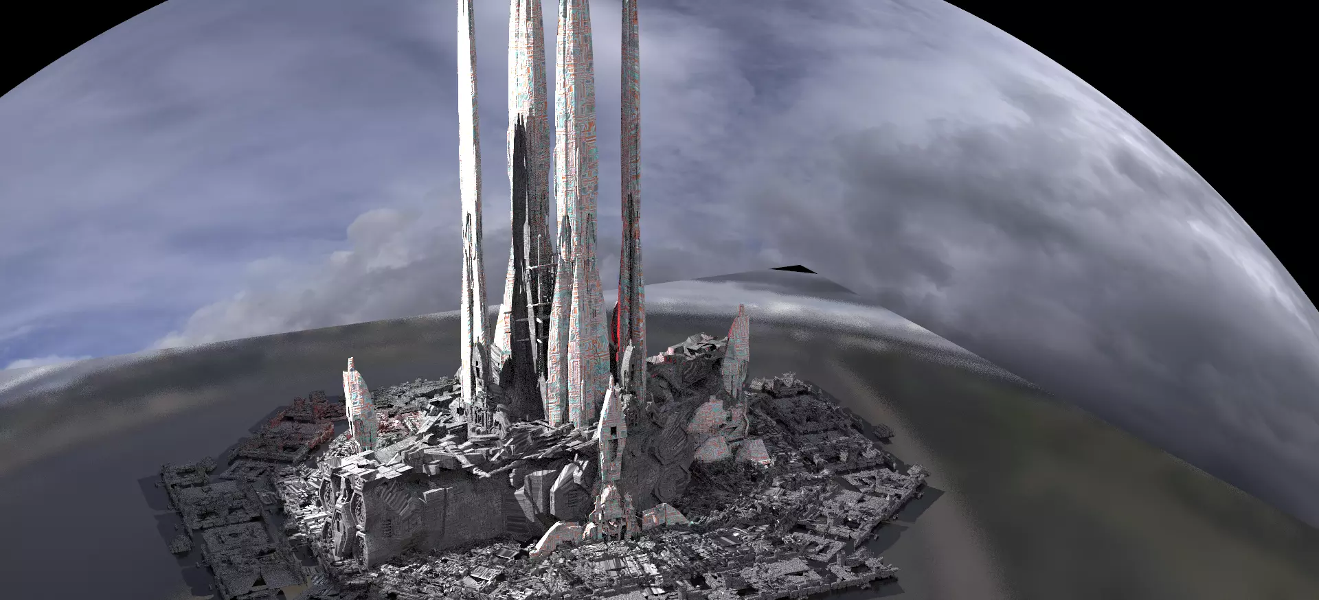 Star Base System towers 3D model_0