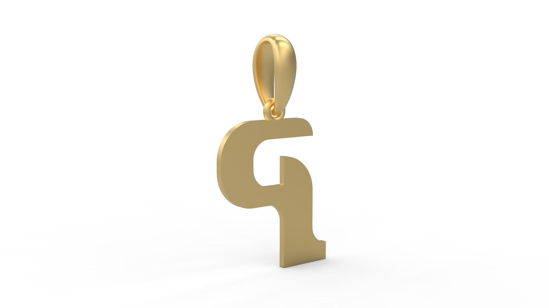 Initial Letters Pendant Cempaka Reguler P 3D print model_3