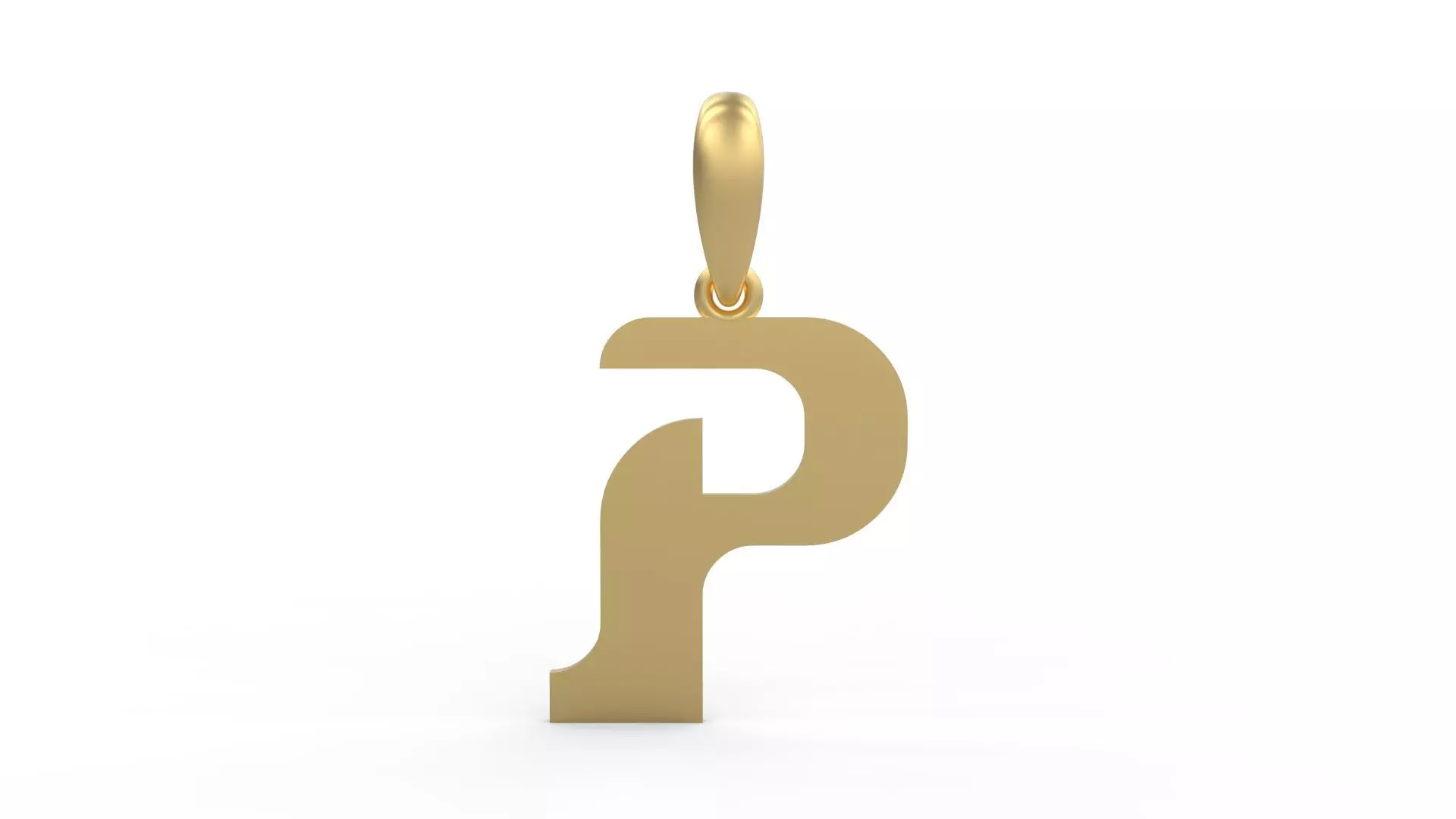 Initial Letters Pendant Cempaka Reguler P 3D print model_0