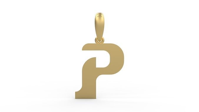 Initial Letters Pendant Cempaka Reguler P 3D print model