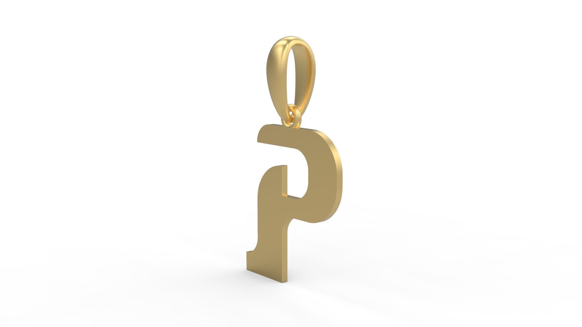 Initial Letters Pendant Cempaka Reguler P 3D print model_1