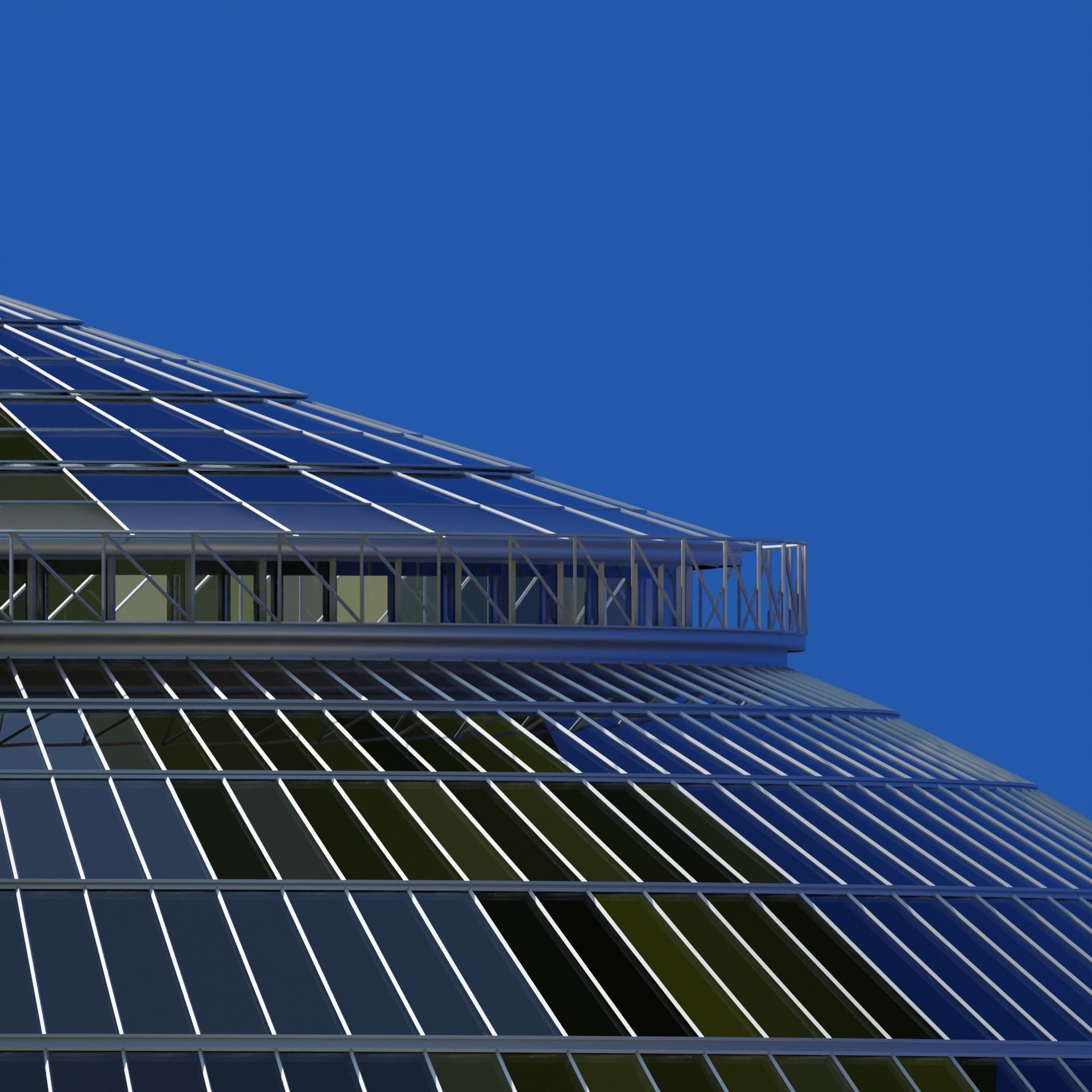 Low Poly Trade Exchange Building 3D model_3