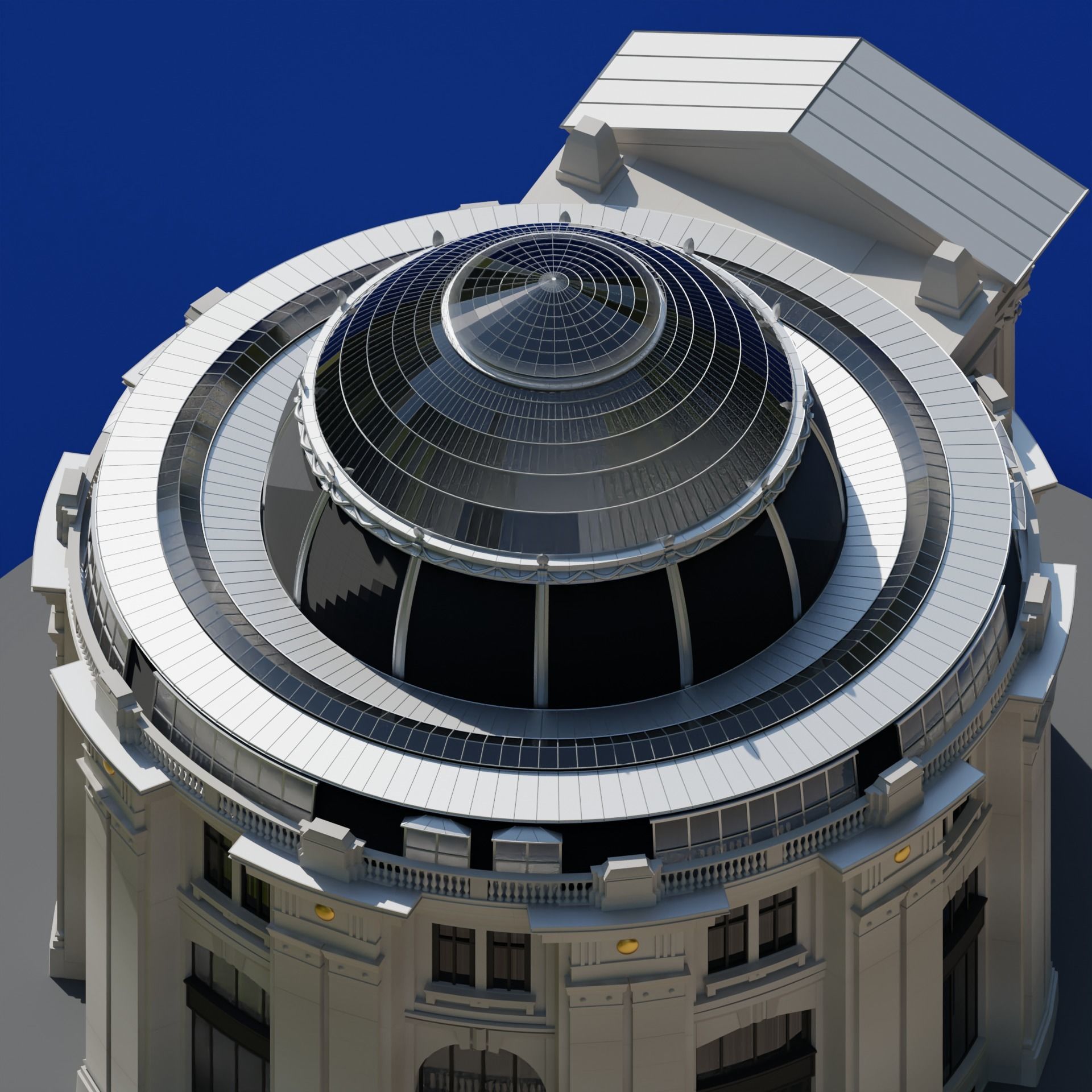 Low Poly Trade Exchange Building 3D model_6