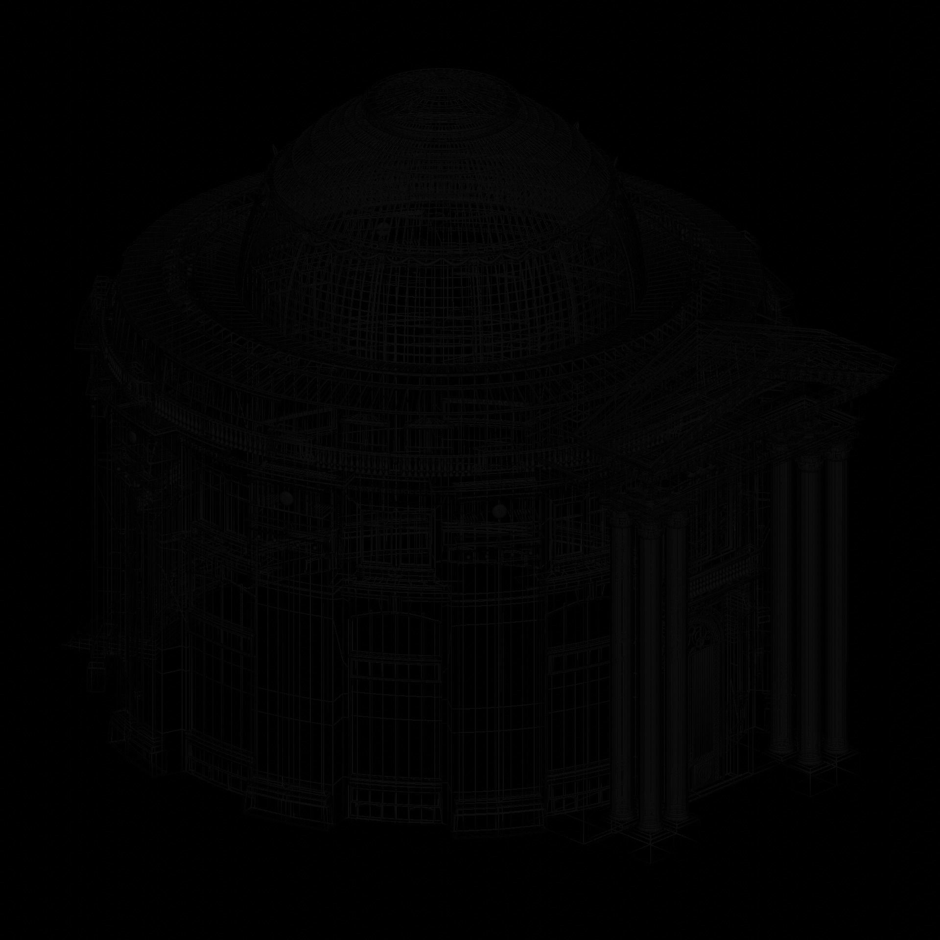 Low Poly Trade Exchange Building 3D model_10