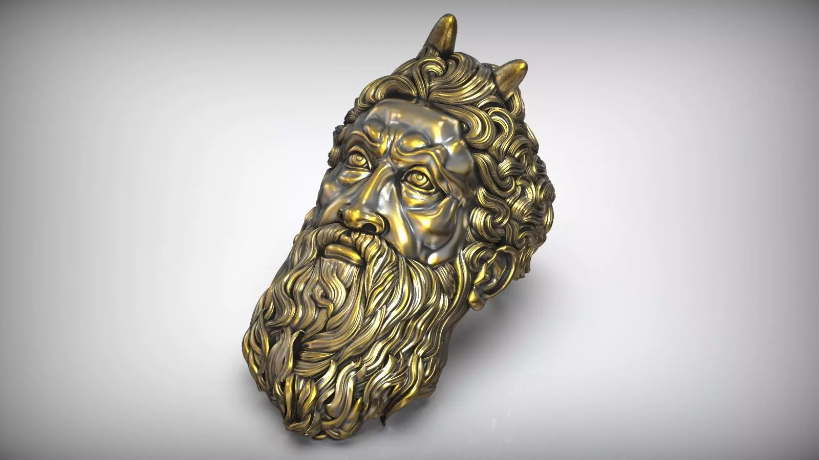 Moses With Horns Michelangelo Oxidized Bponze Ring 3D print model_0
