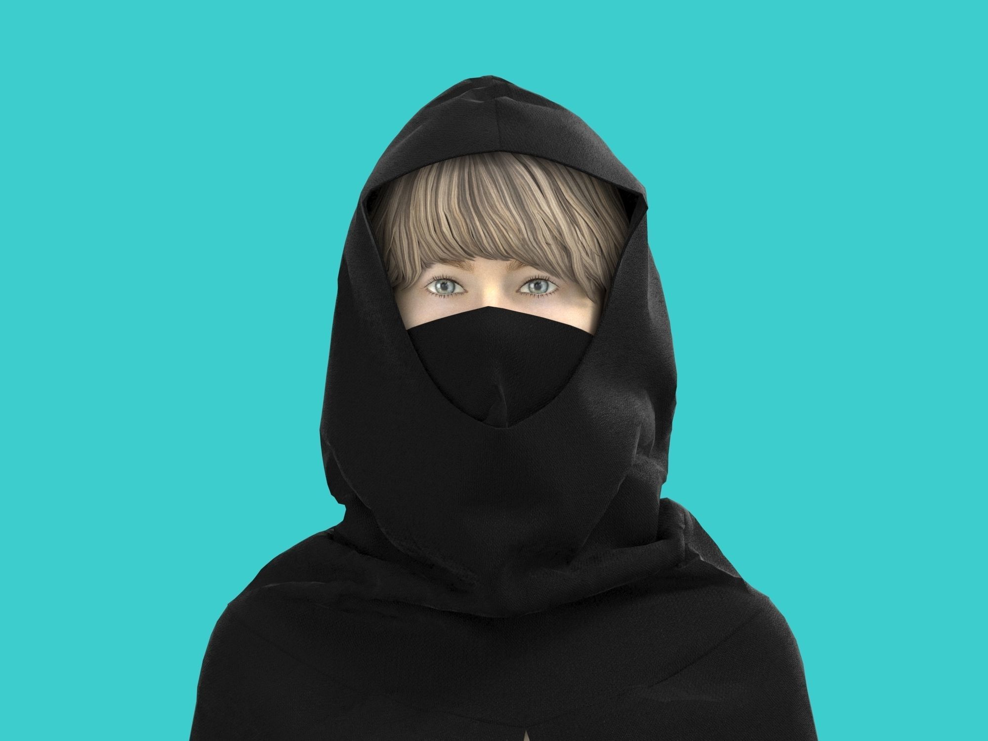 cape hood 3D model_4