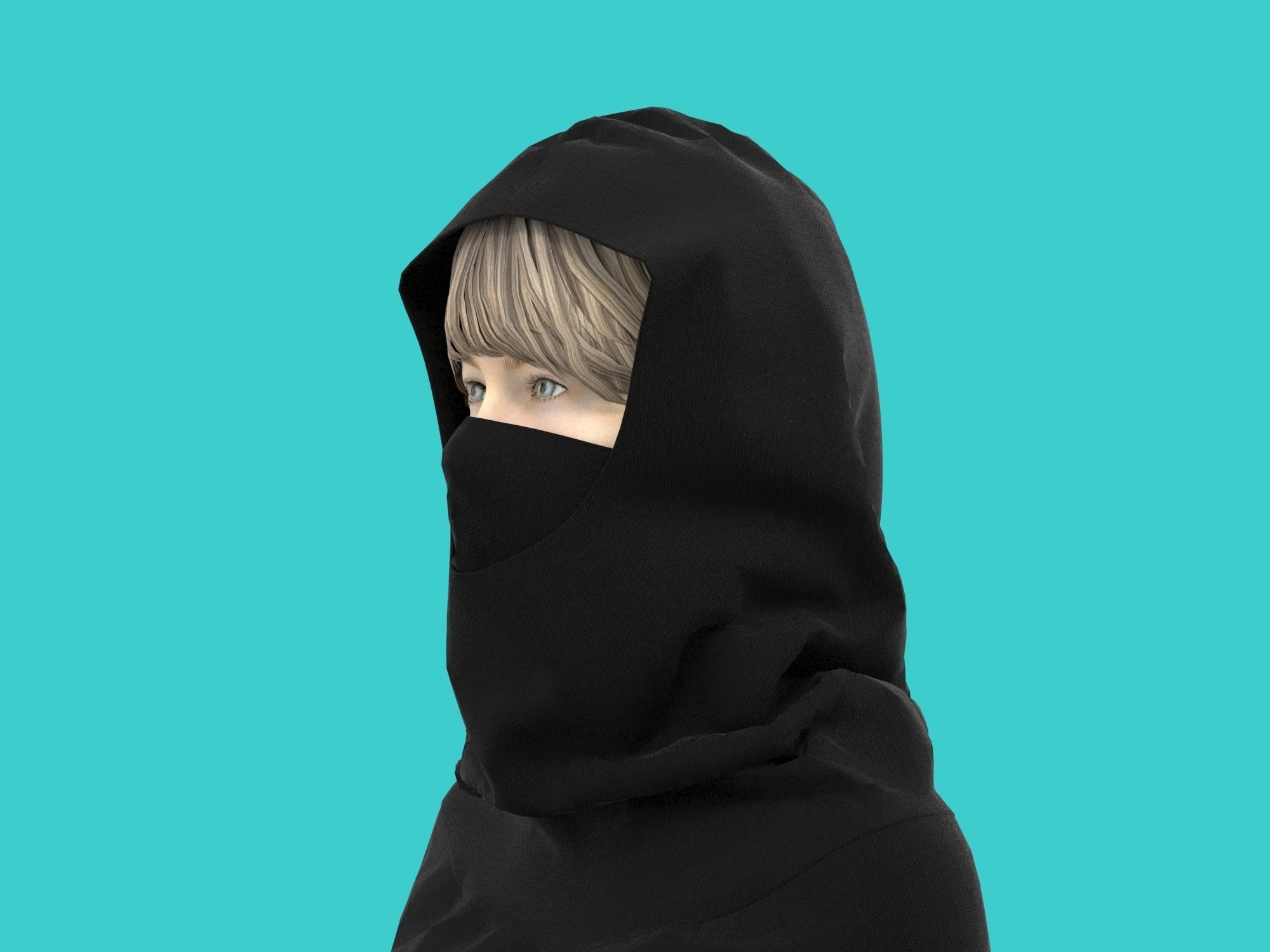 cape hood 3D model_5