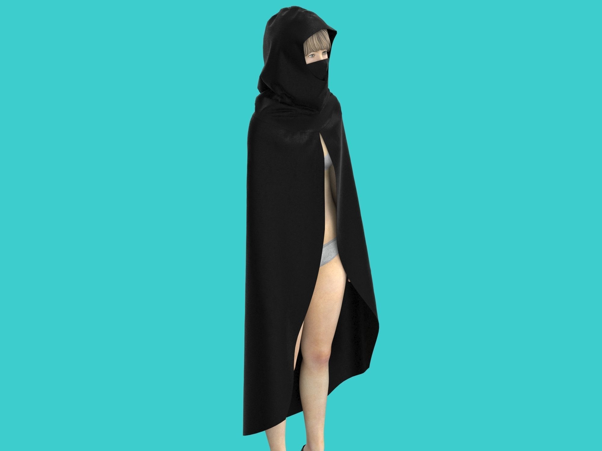 cape hood 3D model_1