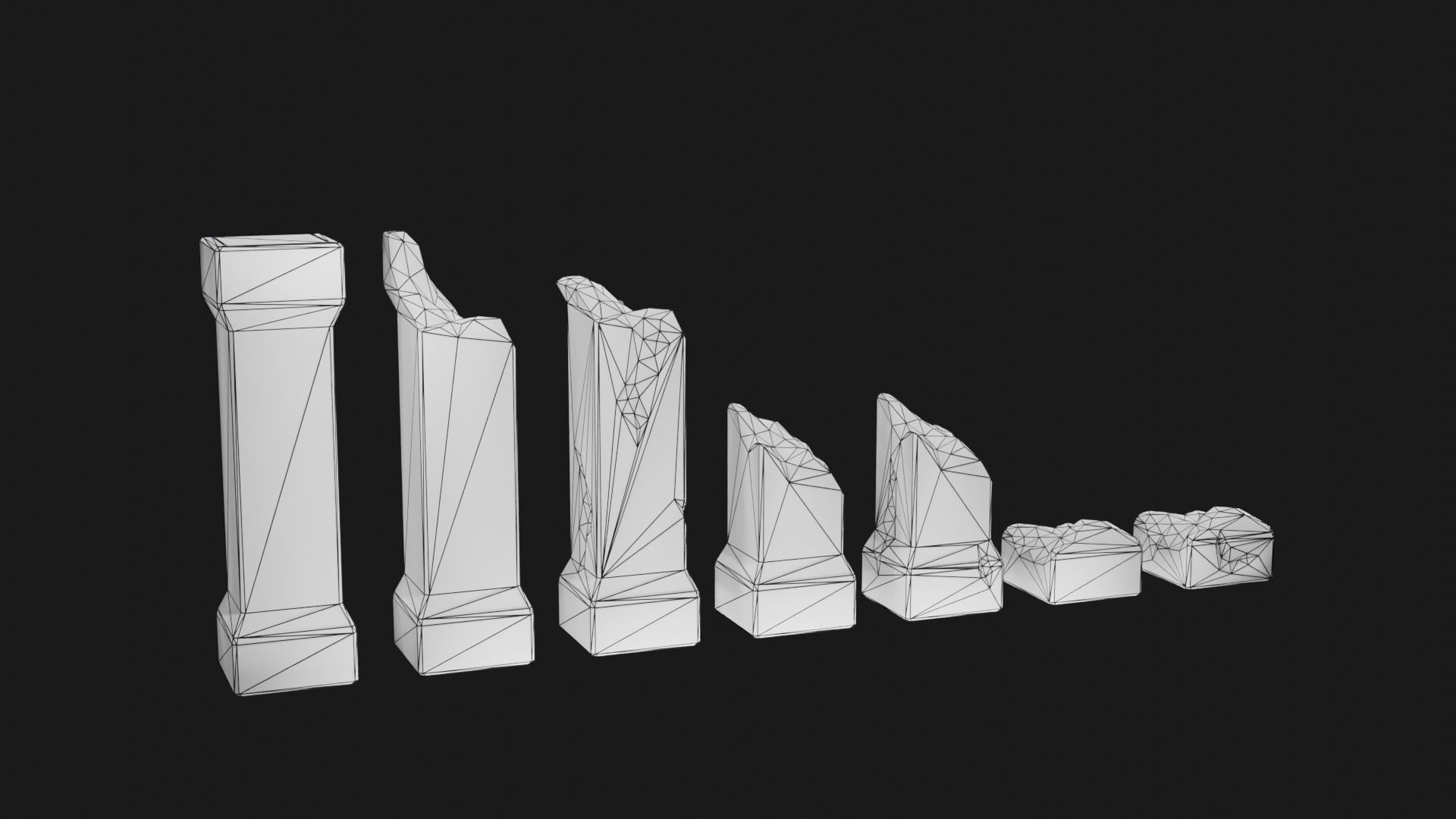 Column Pack Low-poly 3D model_1