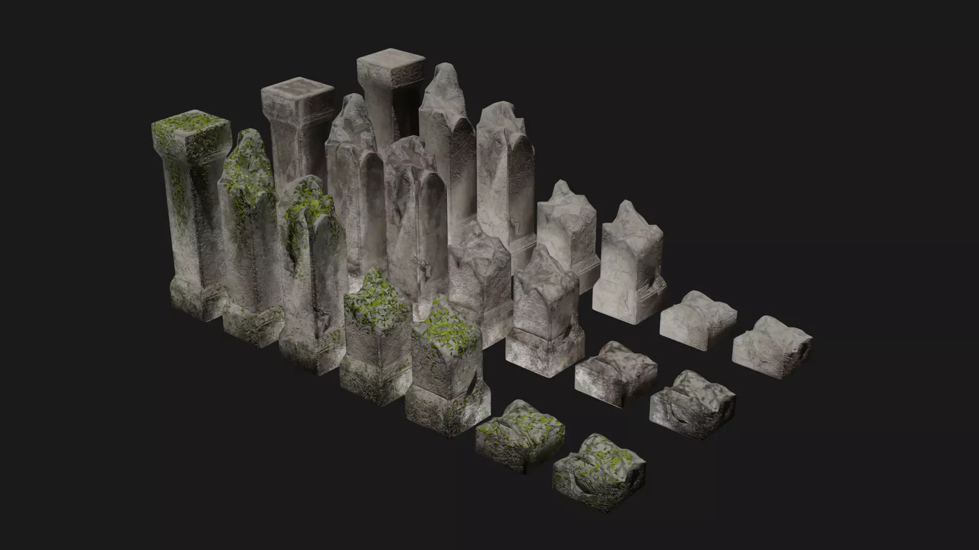 Column Pack Low-poly 3D model_0