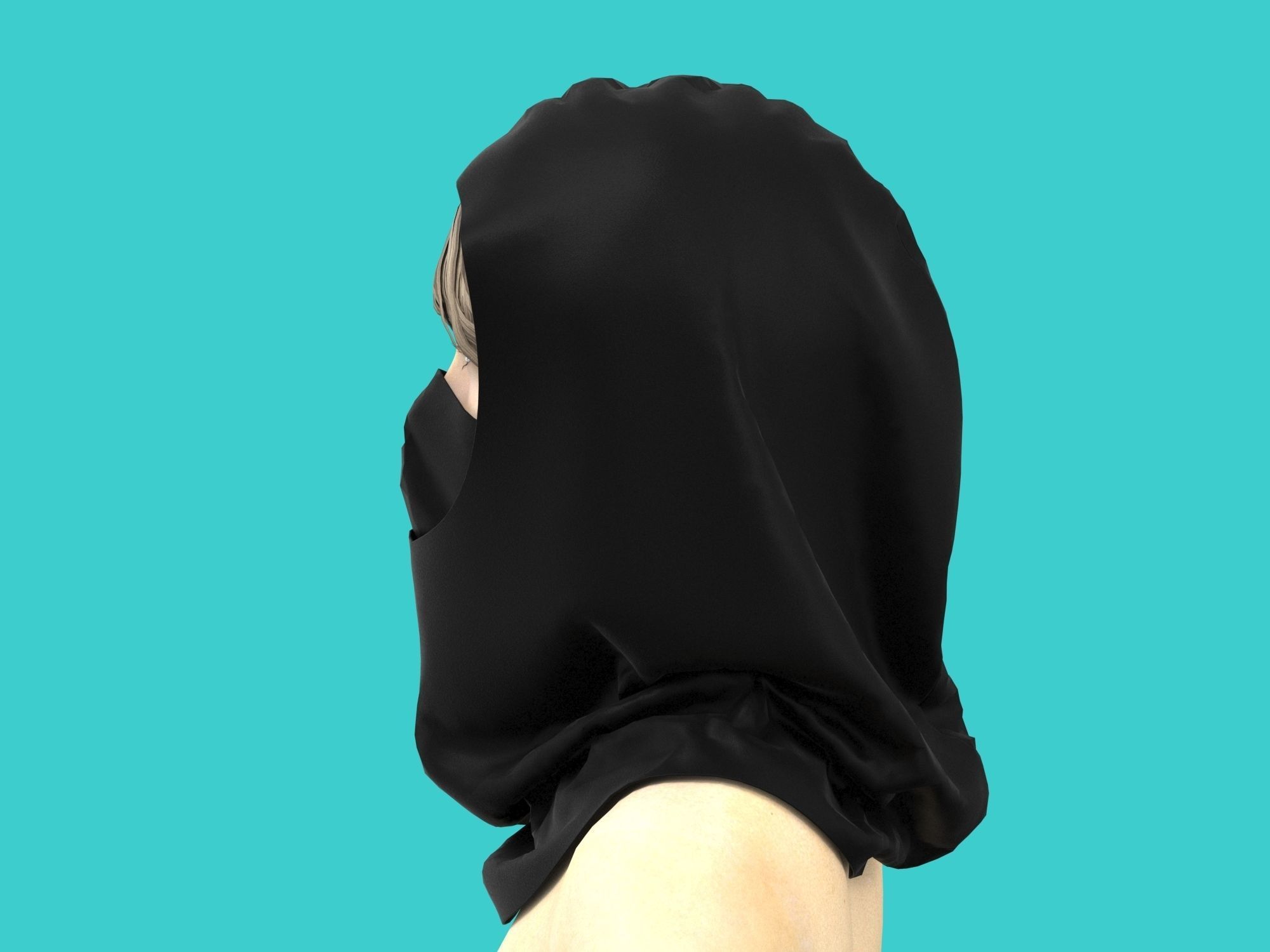 3d hood hooded face mask 3D model_8
