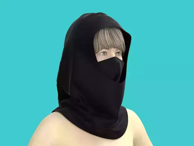 3d hood hooded face mask 3D model