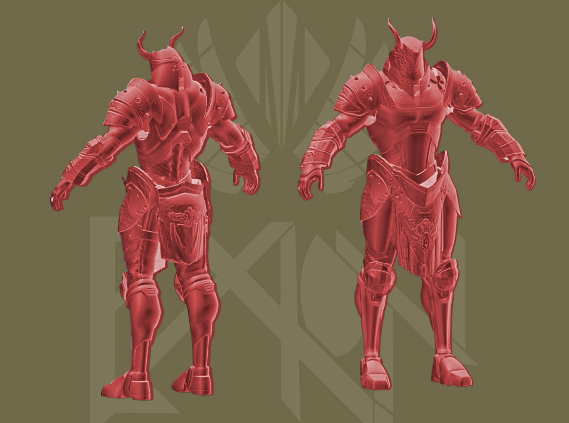 Armored Knight - Low-poly 3D Model Low-poly 3D model_1