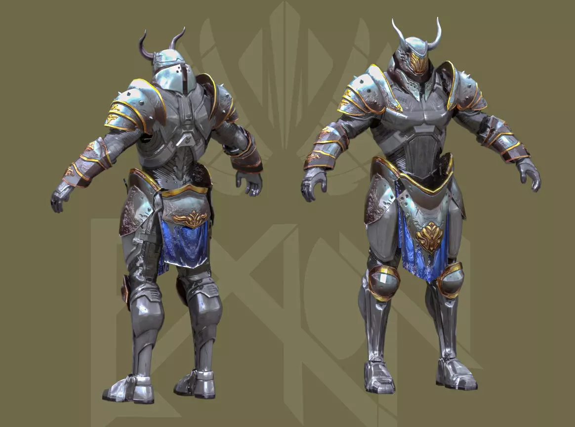 Armored Knight - Low-poly 3D Model Low-poly 3D model_0