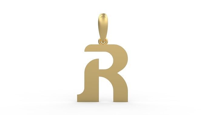 Initial Letters Pendant Cempaka Reguler R 3D print model