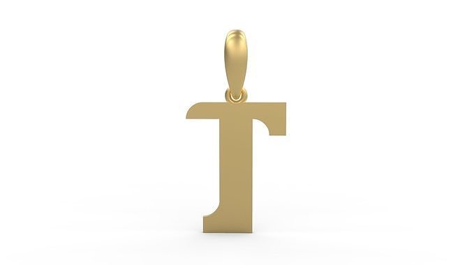 Initial Letters Pendant Cempaka Reguler T 3D print model
