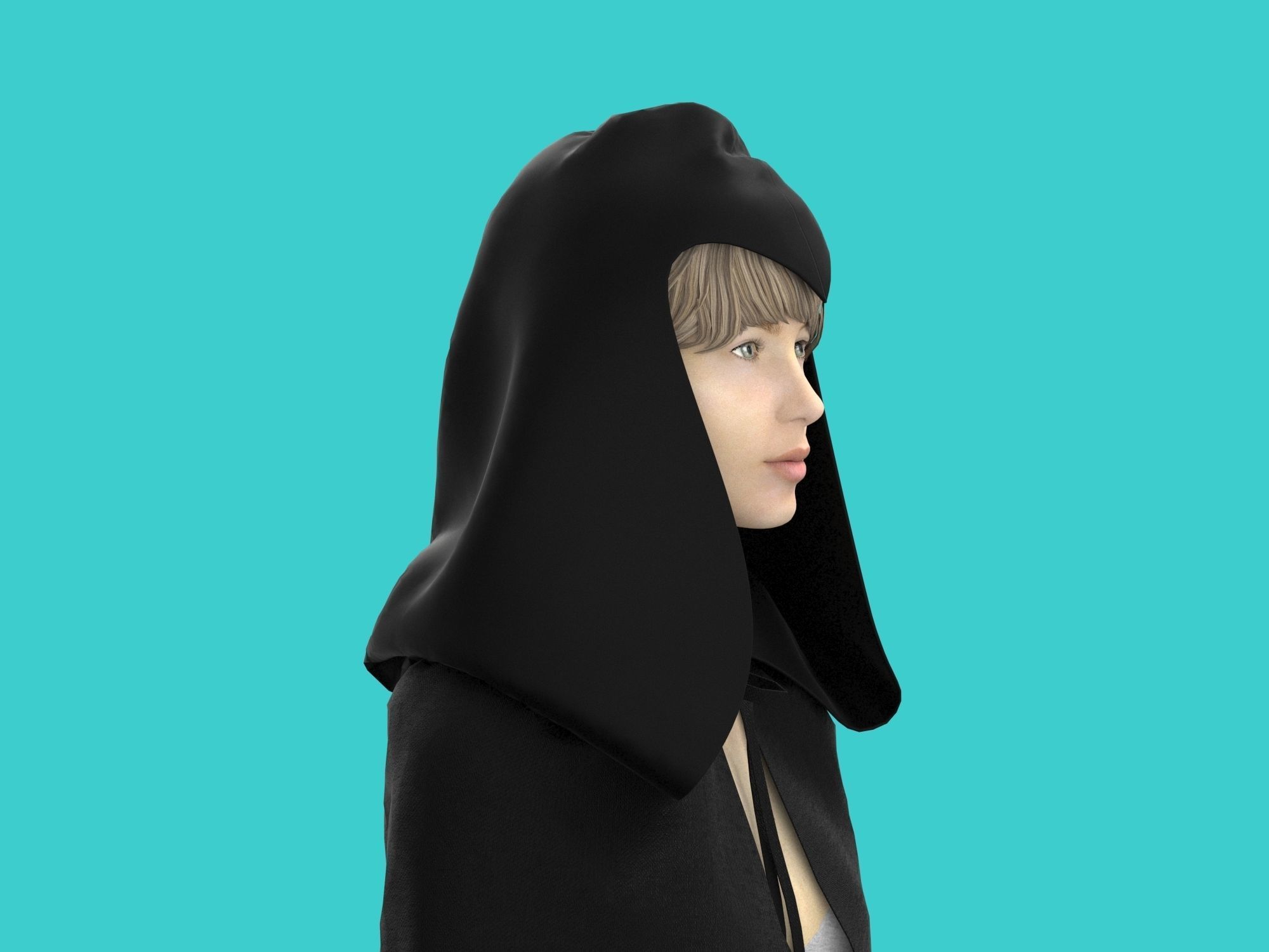 cape hood 3D model_4