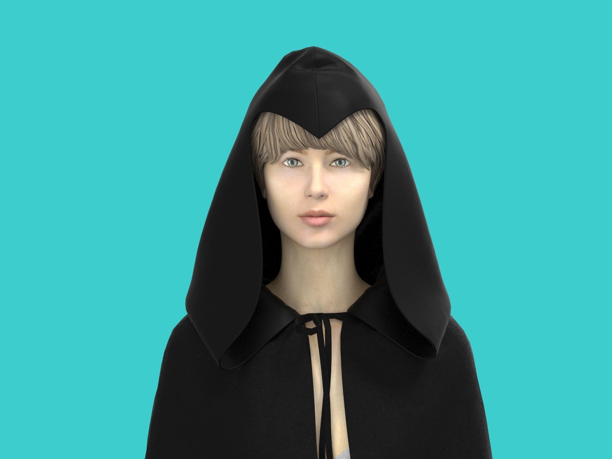 cape hood 3D model_1