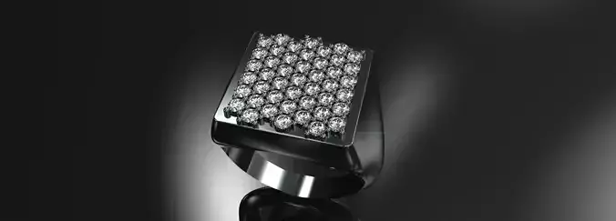 Square Diamond Ring Size 10 Gold Silver Platinum Luxury Jewelry