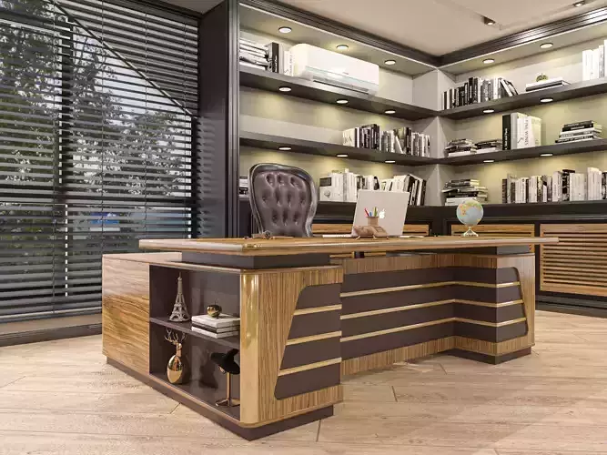 Executive Office Table 3D model  - Low Poly - Game Ready