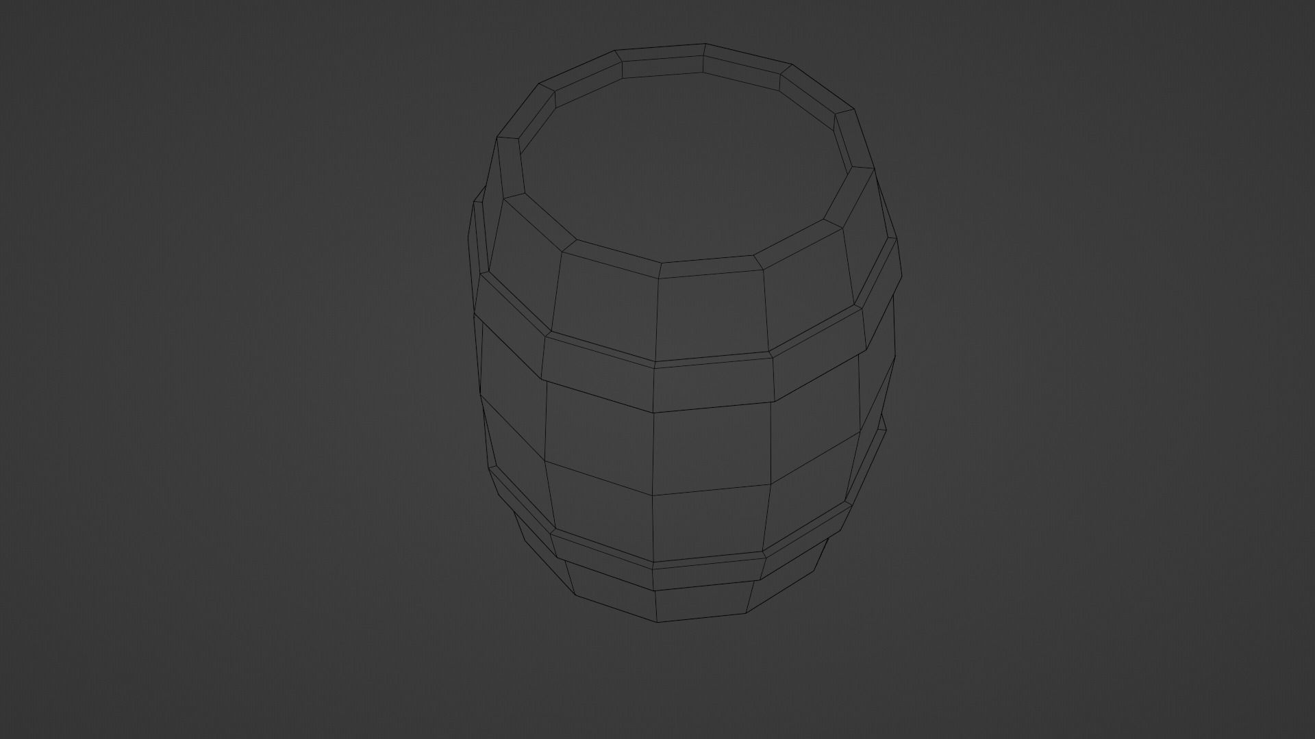 Wooden Barrel 1 Low-poly 3D model_3