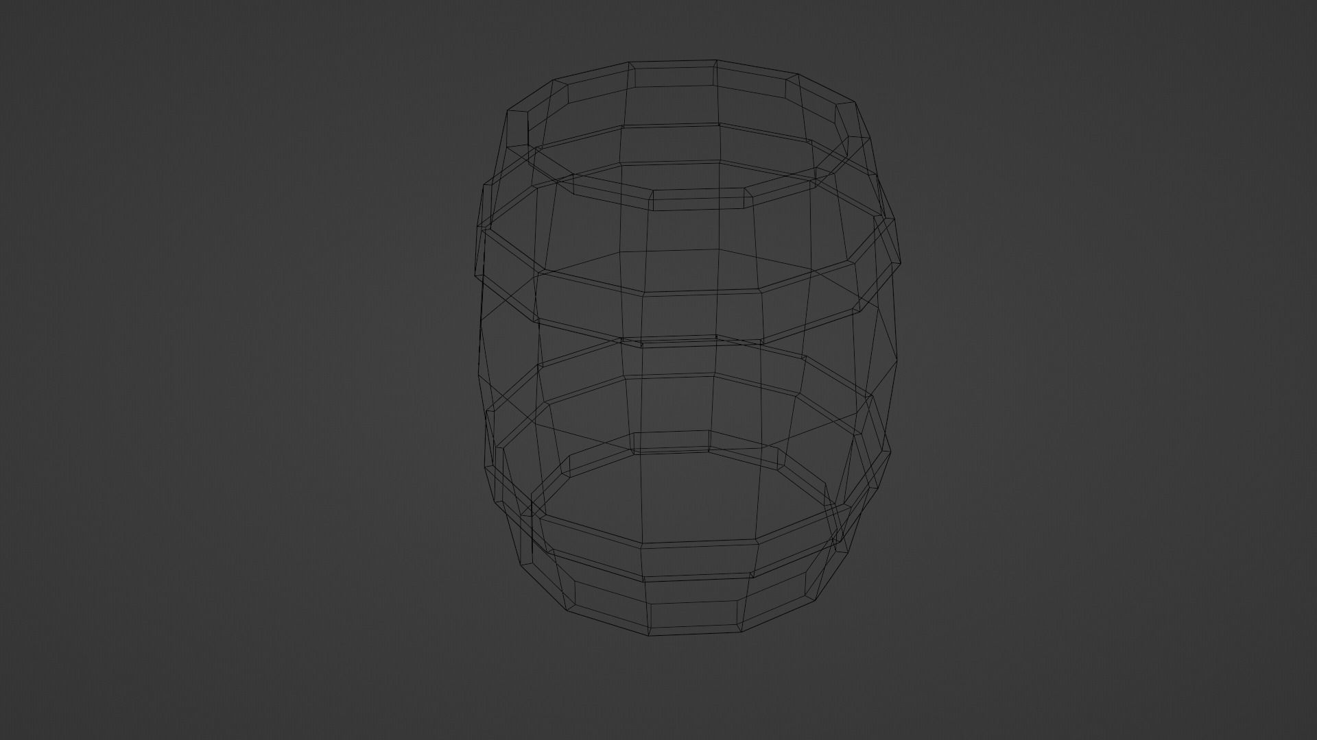 Wooden Barrel 1 Low-poly 3D model_4