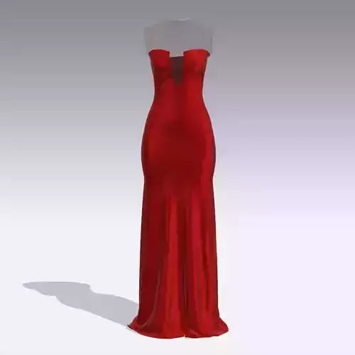 DRESS LOOK SATIN RED ELEGANT V NECKLINE LOOK