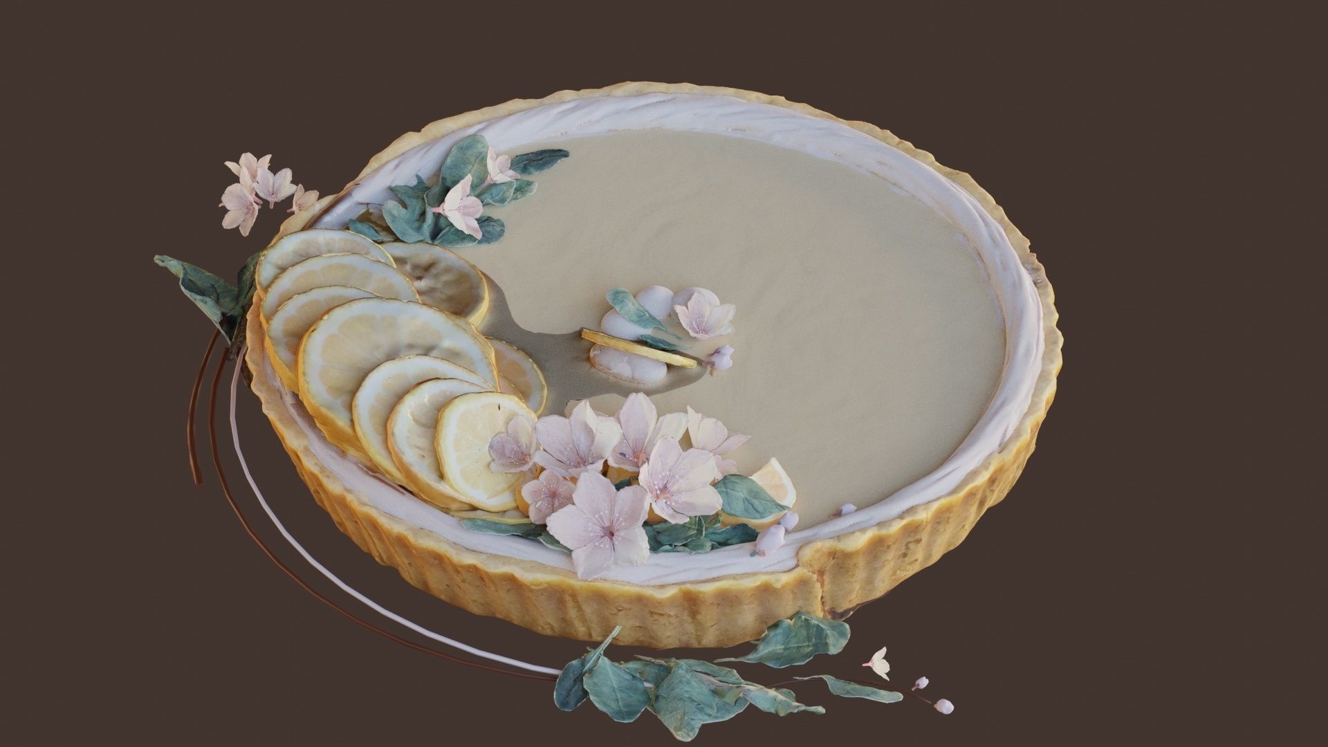 Lemon Tart Sweet 3D model_25