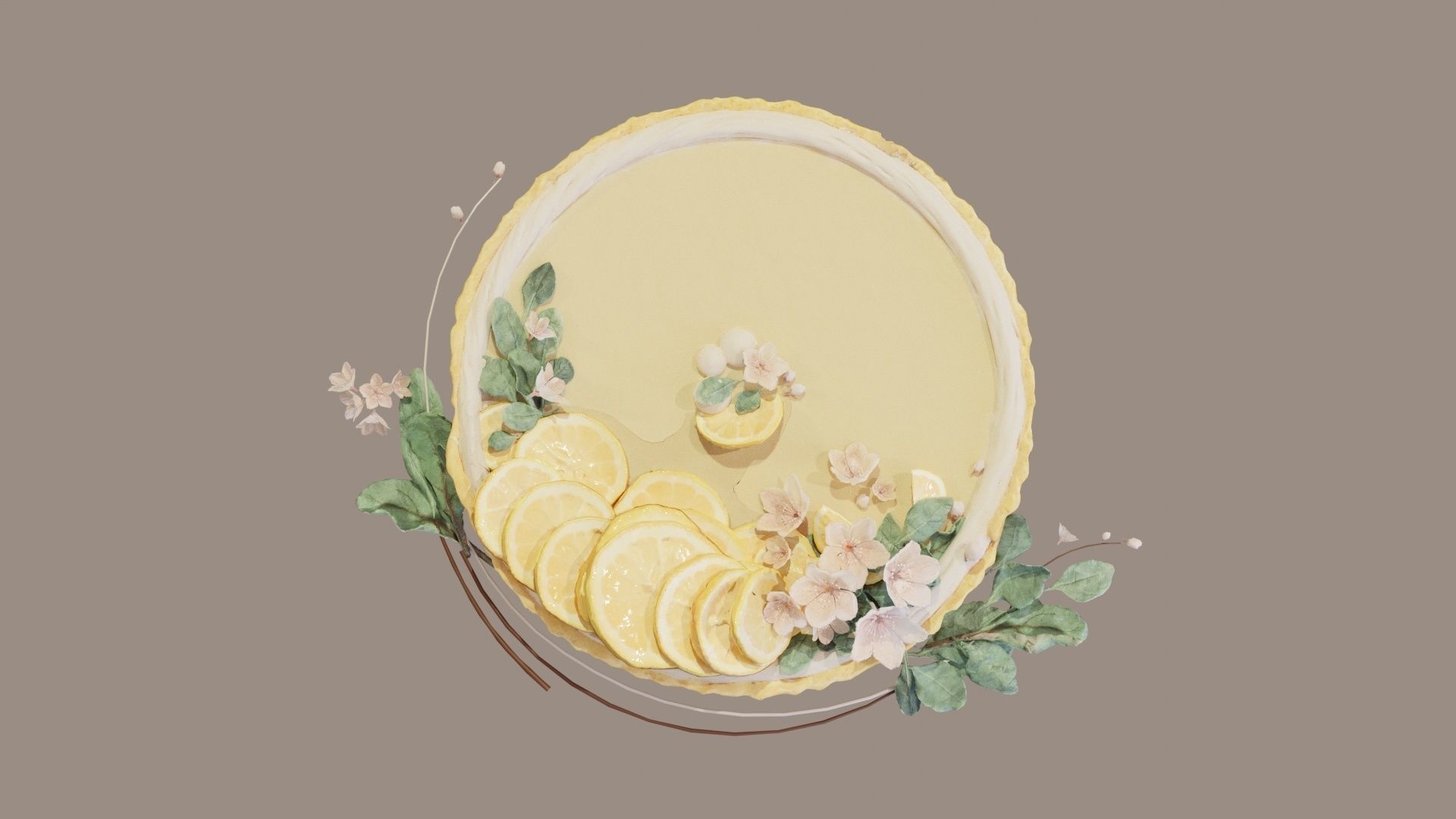 Lemon Tart Sweet 3D model_1