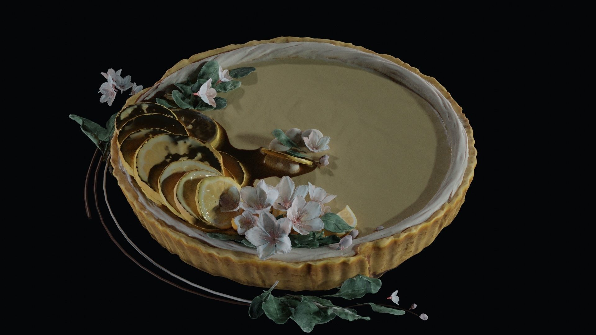 Lemon Tart Sweet 3D model_26