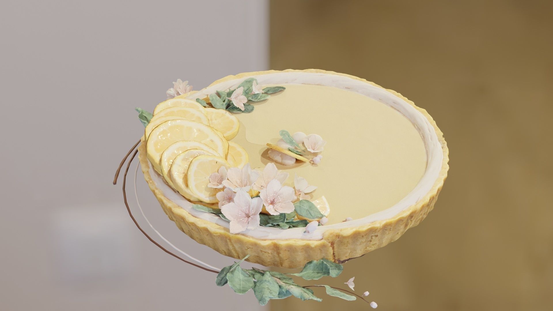 Lemon Tart Sweet 3D model_7