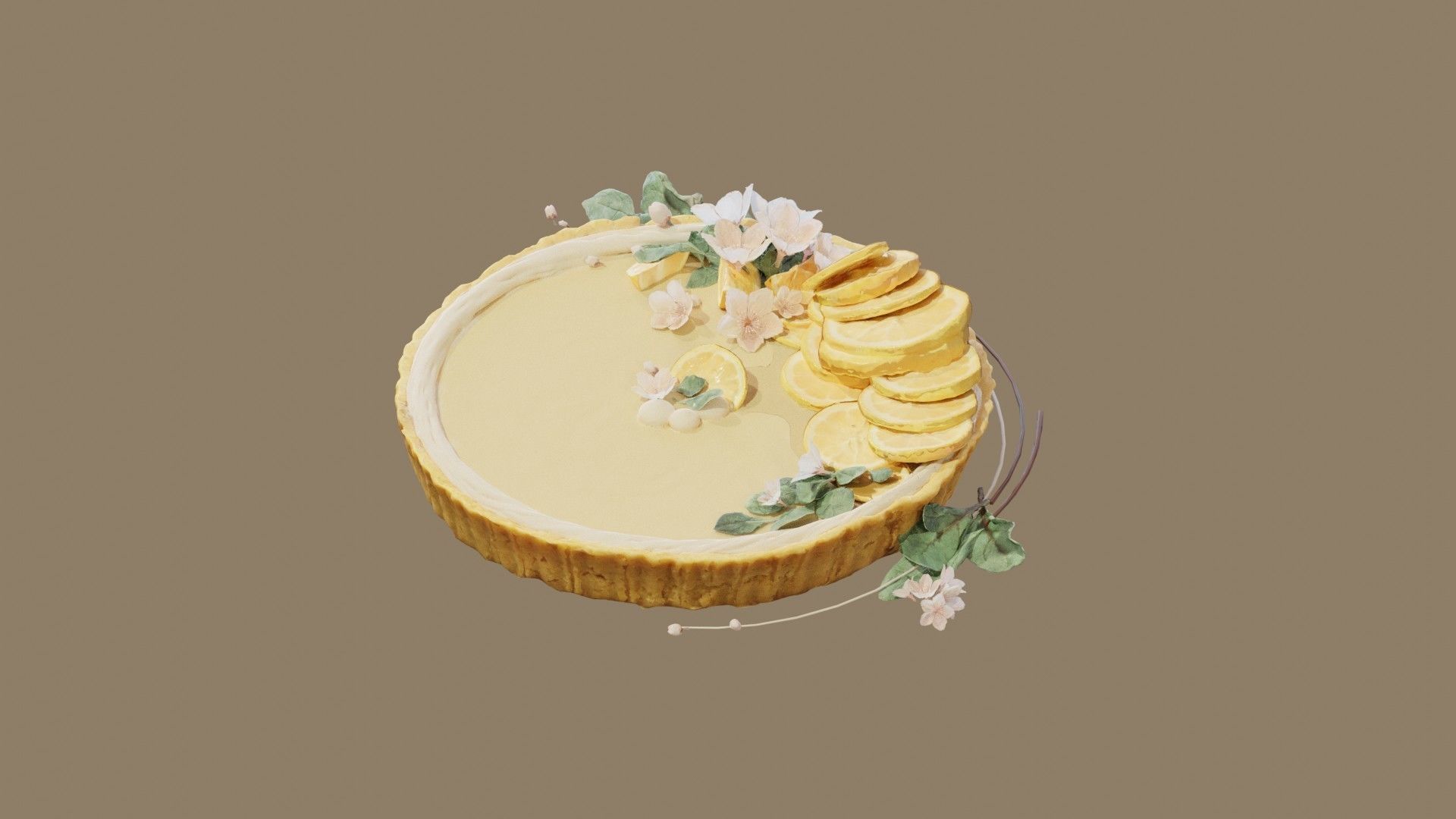 Lemon Tart Sweet 3D model_2