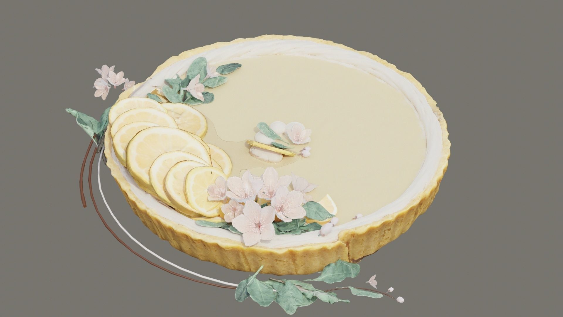 Lemon Tart Sweet 3D model_28